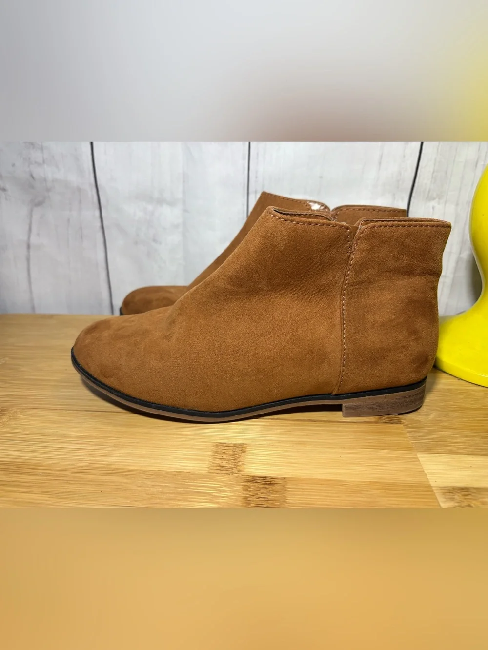 Cat & Jack Brown Faux Suede Side-Zip Kids Ankle Boots
